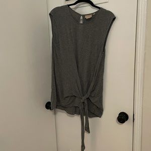 Soft Gray Shirt with Tie and waist